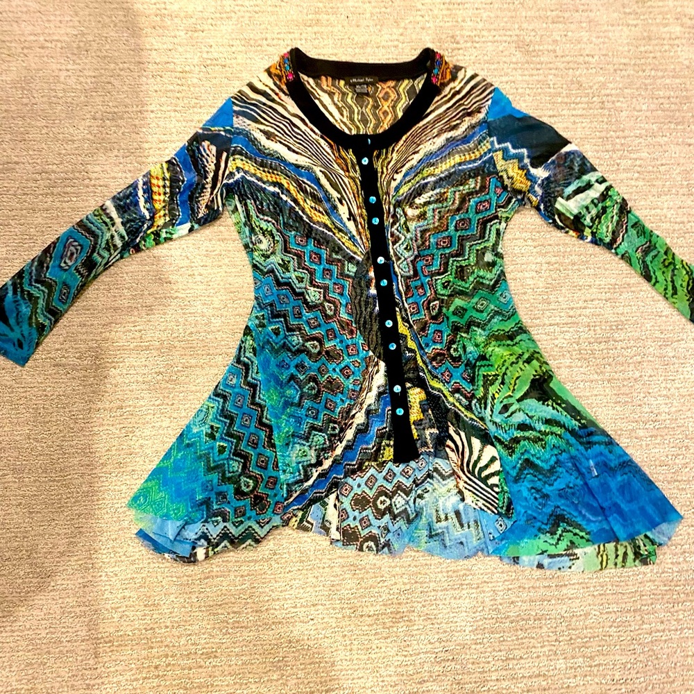 Michael Tyler sheer long sleeve top